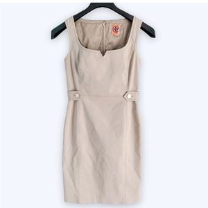 Tory Burch Womens Tan Sleeveless Cotton/Polyester/spandex dress SZ 10